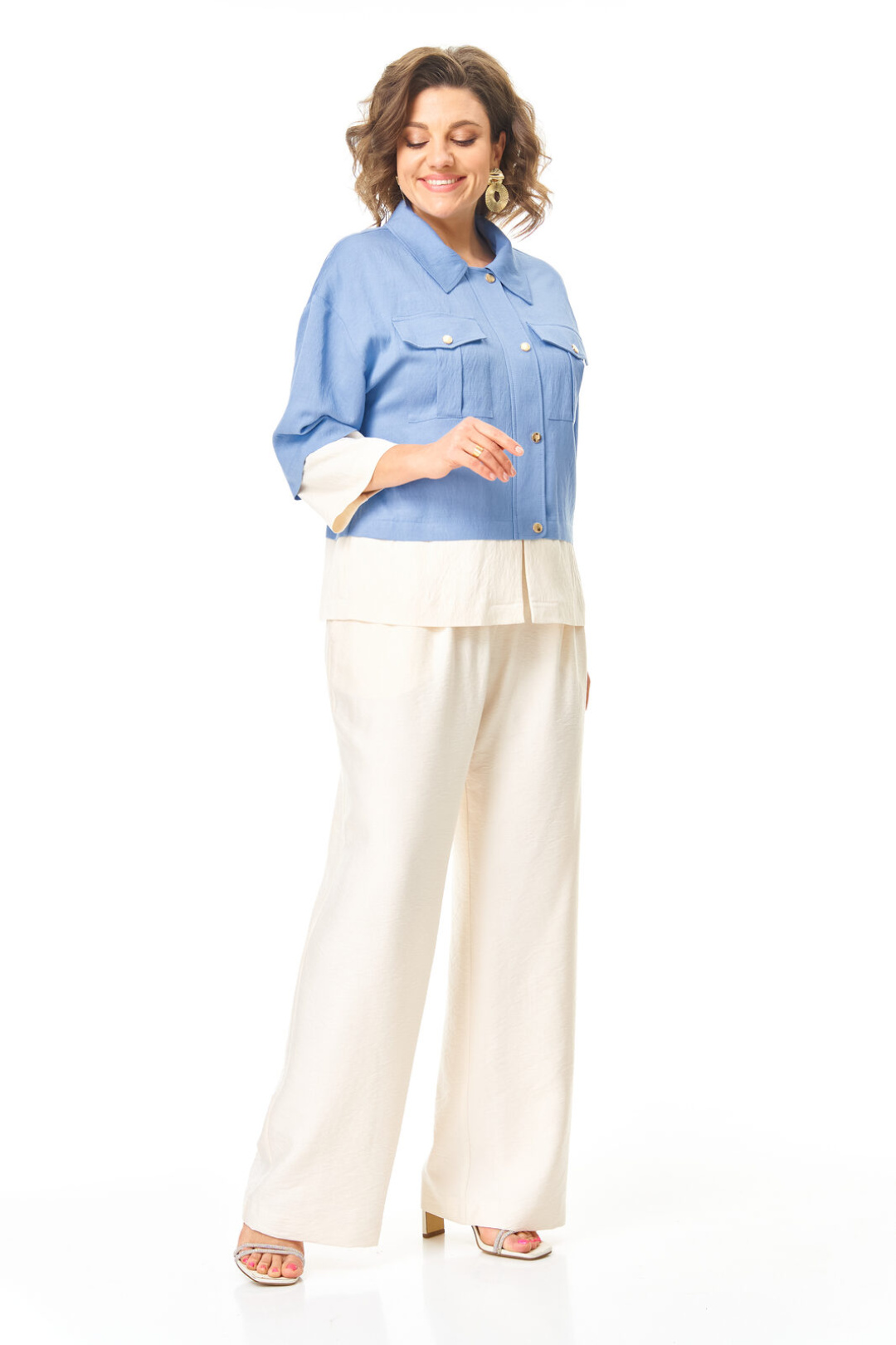 Костюм Vi oro 1251 голубой - фото 6