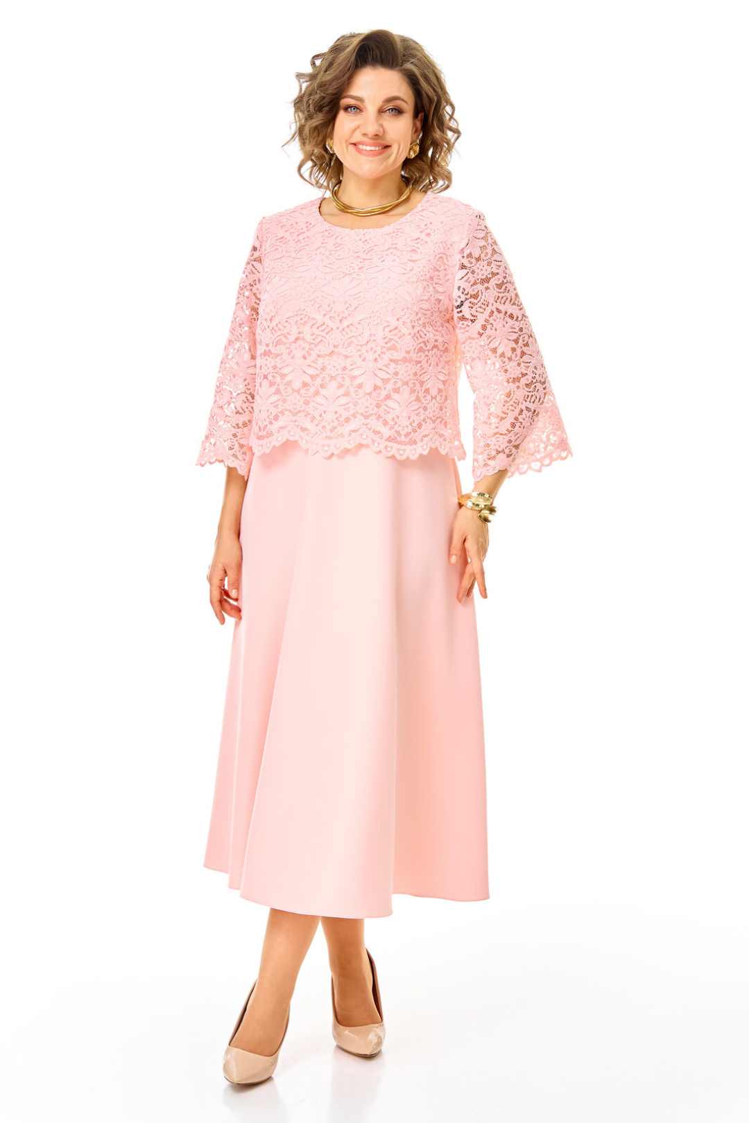 Платье Vi oro 1253 пудра - фото 2