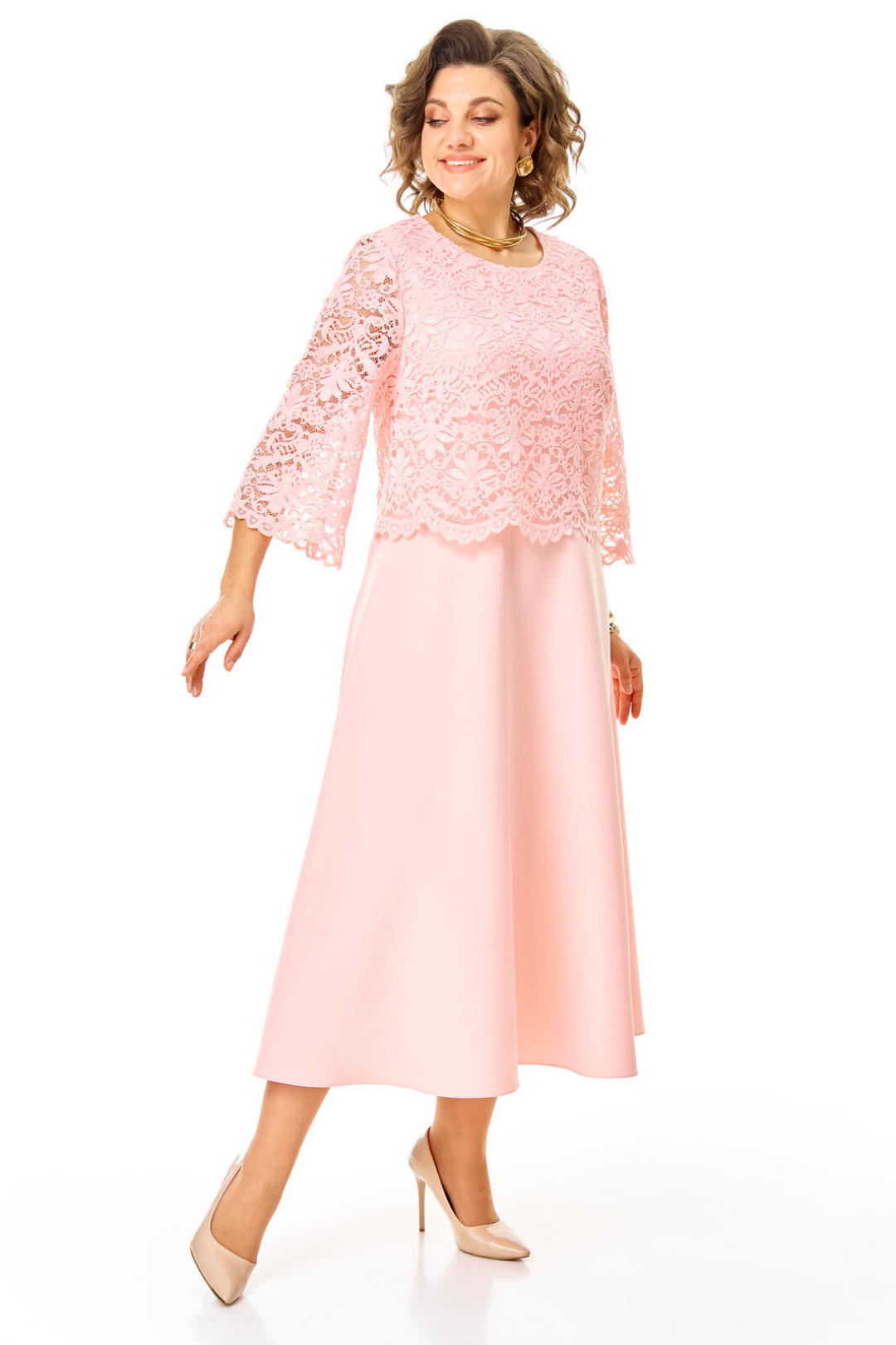 Платье Vi oro 1253 пудра - фото 5