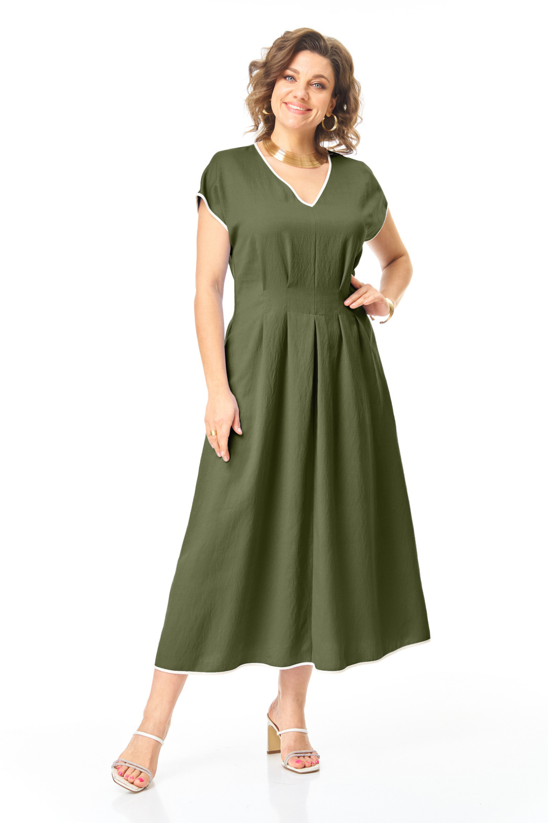 Платье Vi oro 1258 оливка - фото 1