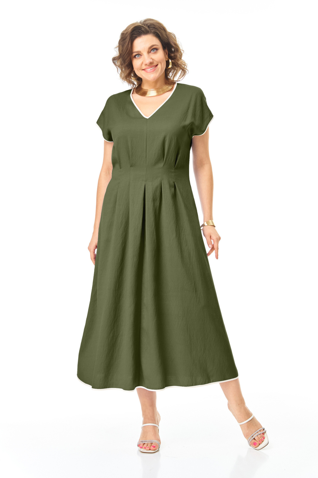 Платье Vi oro 1258 оливка - фото 2