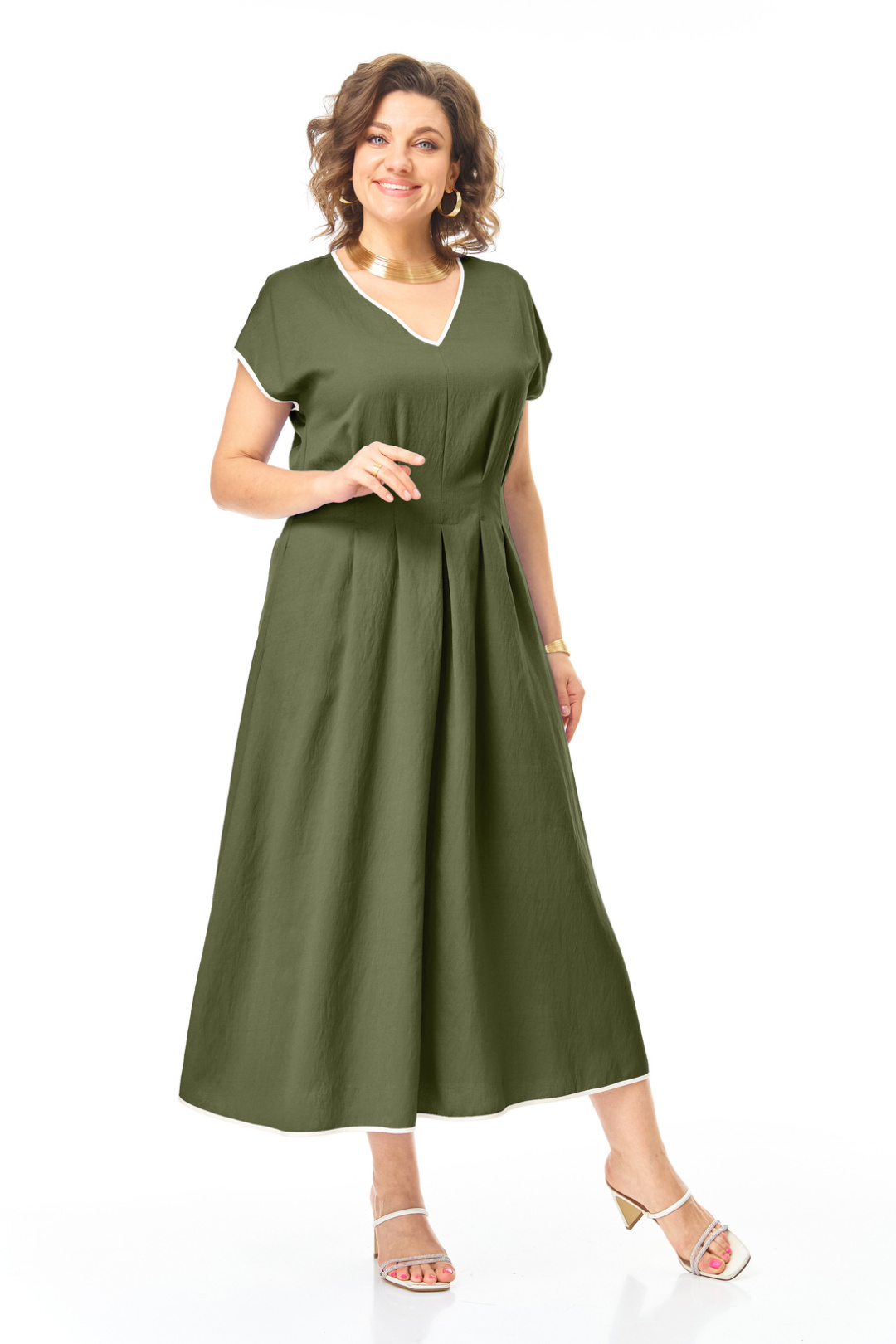 Платье Vi oro 1258 оливка - фото 3