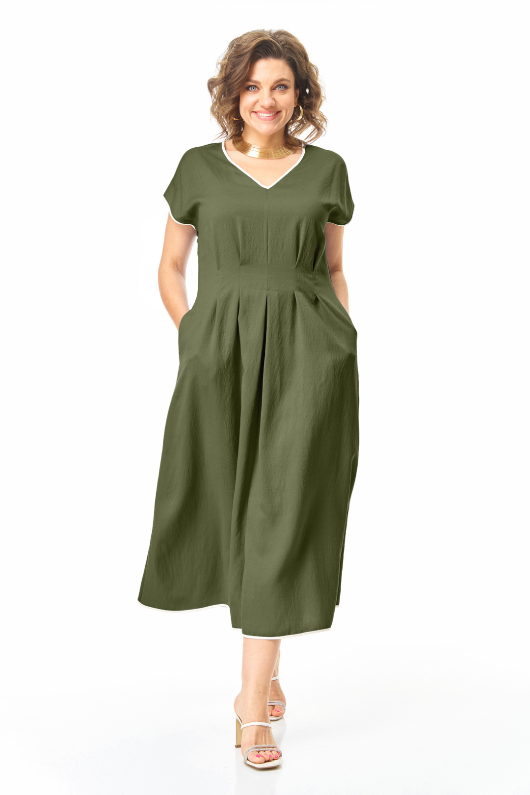 Платье Vi oro 1258 оливка - фото 6