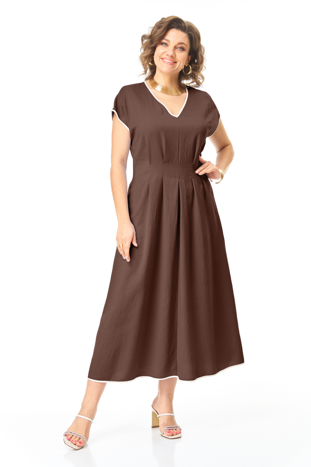 Платье Vi oro 1258 шоколад - фото 1