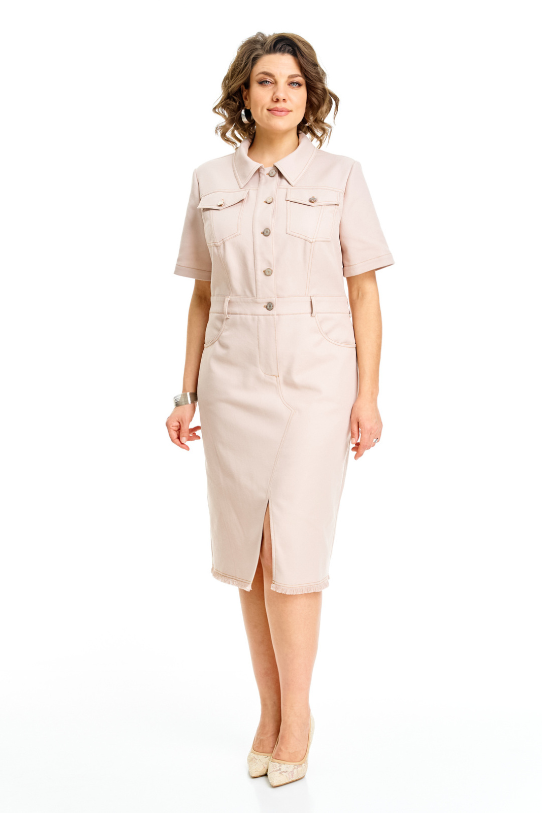 Платье Vi oro 1259 бежевый - фото 2