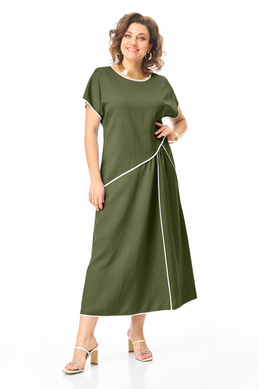 Платье Vi oro 1260 оливка - фото 2