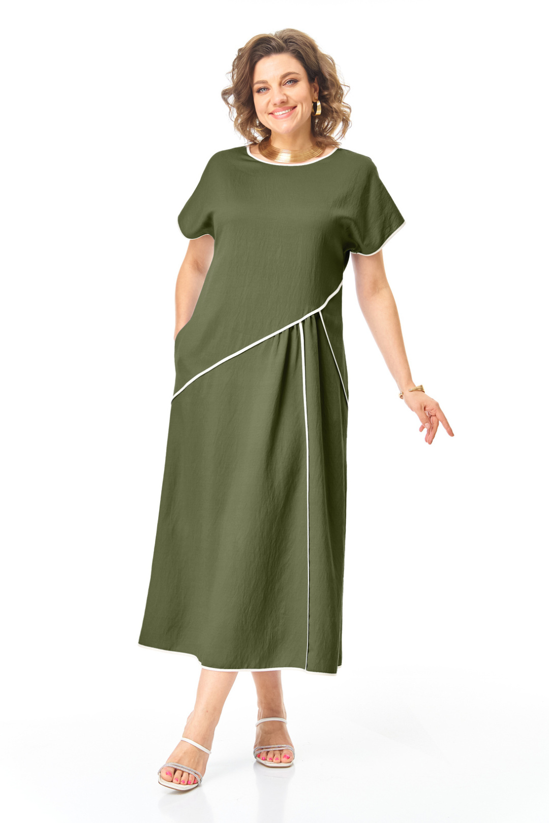 Платье Vi oro 1260 оливка - фото 3