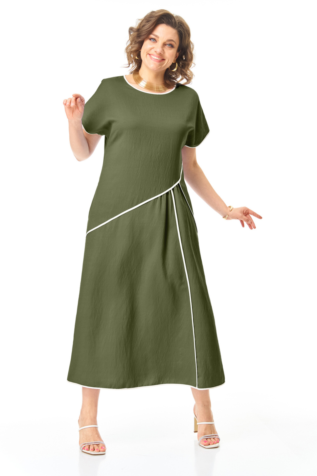 Платье Vi oro 1260 оливка - фото 4