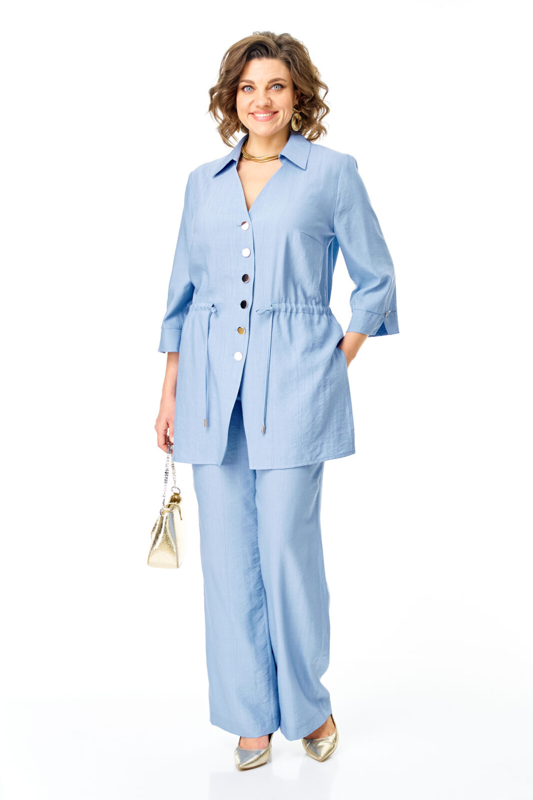 Костюм Vi oro 1261 голубой - фото 5