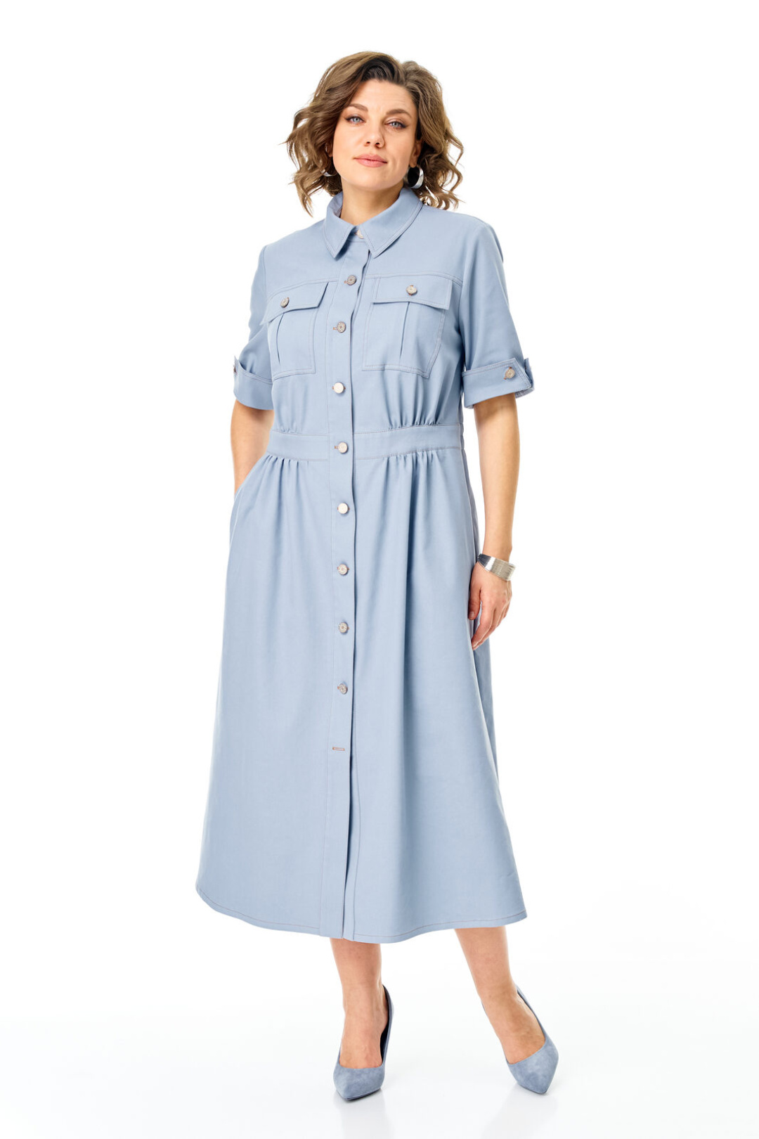 Платье Vi oro 1263 голубой дым - фото 1