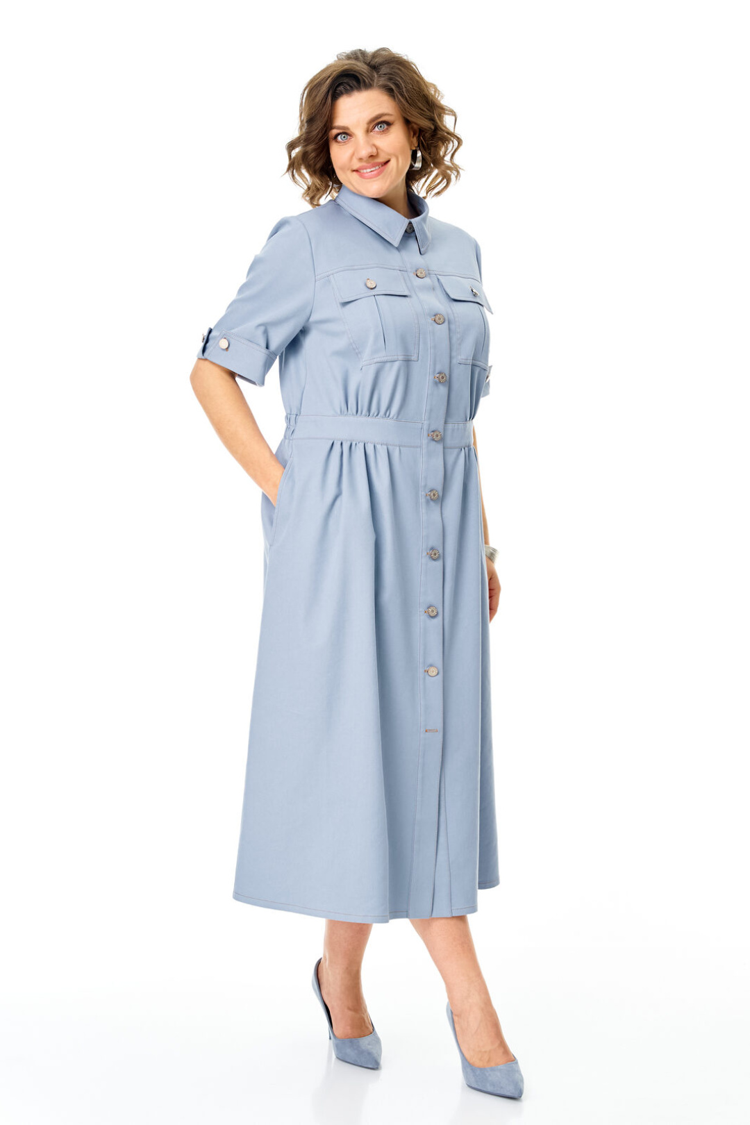 Платье Vi oro 1263 голубой дым - фото 2