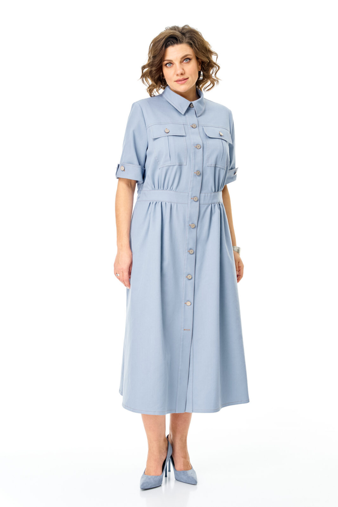 Платье Vi oro 1263 голубой дым - фото 3