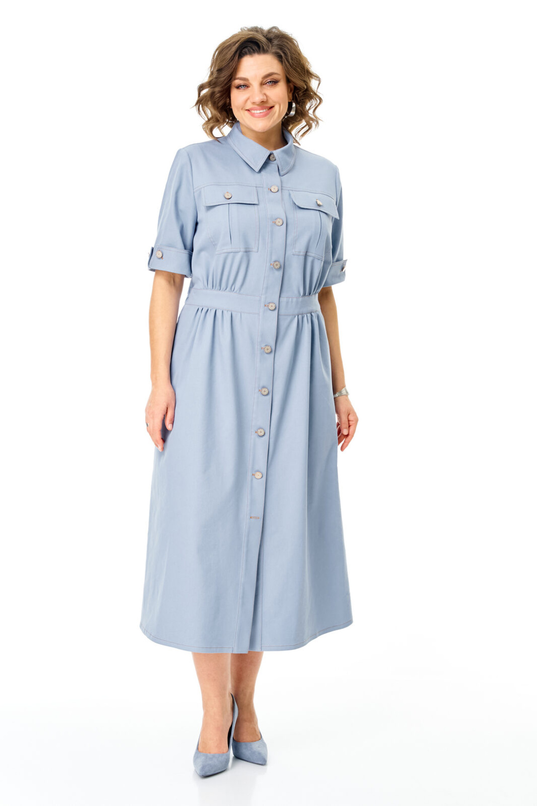 Платье Vi oro 1263 голубой дым - фото 4