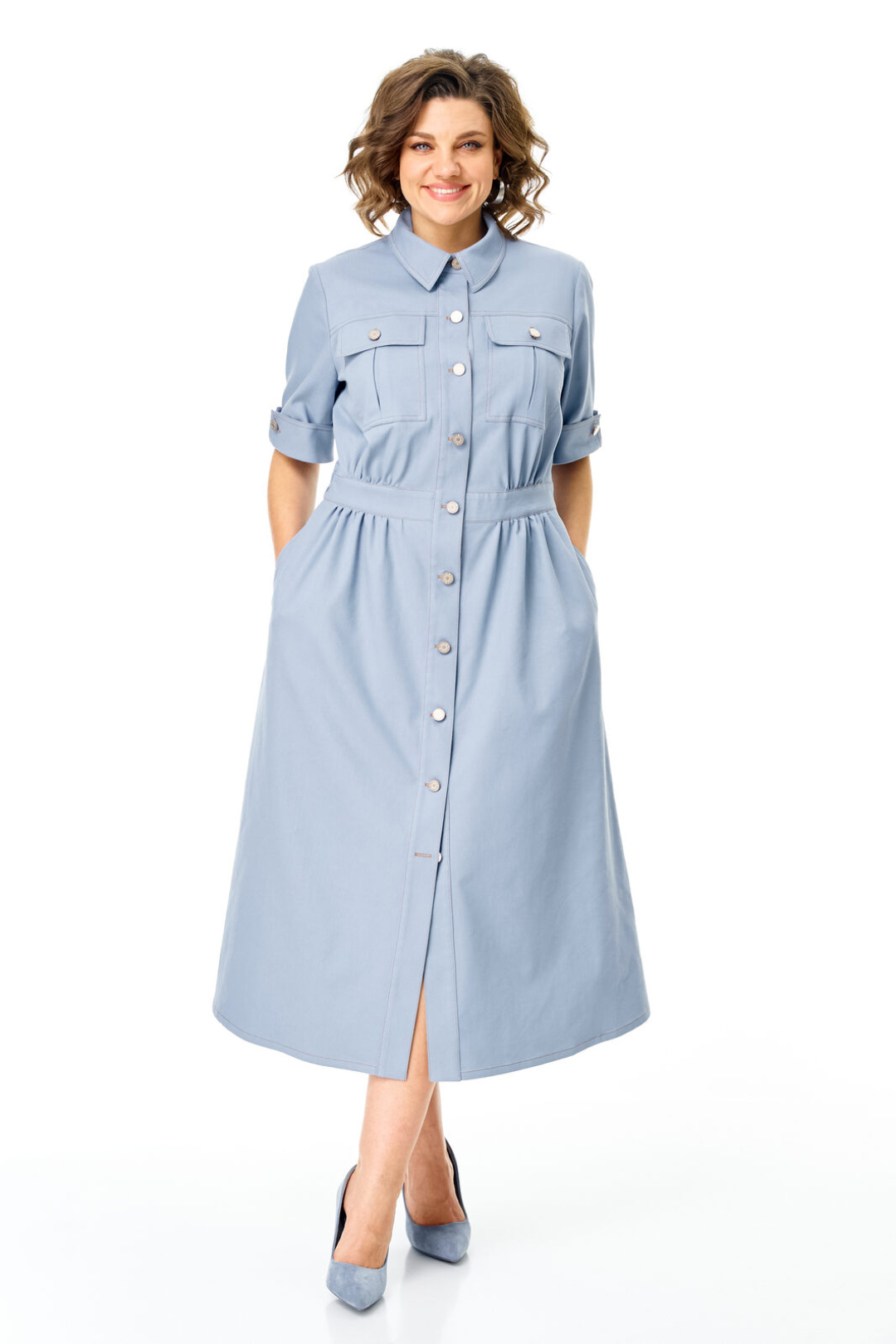 Платье Vi oro 1263 голубой дым - фото 5