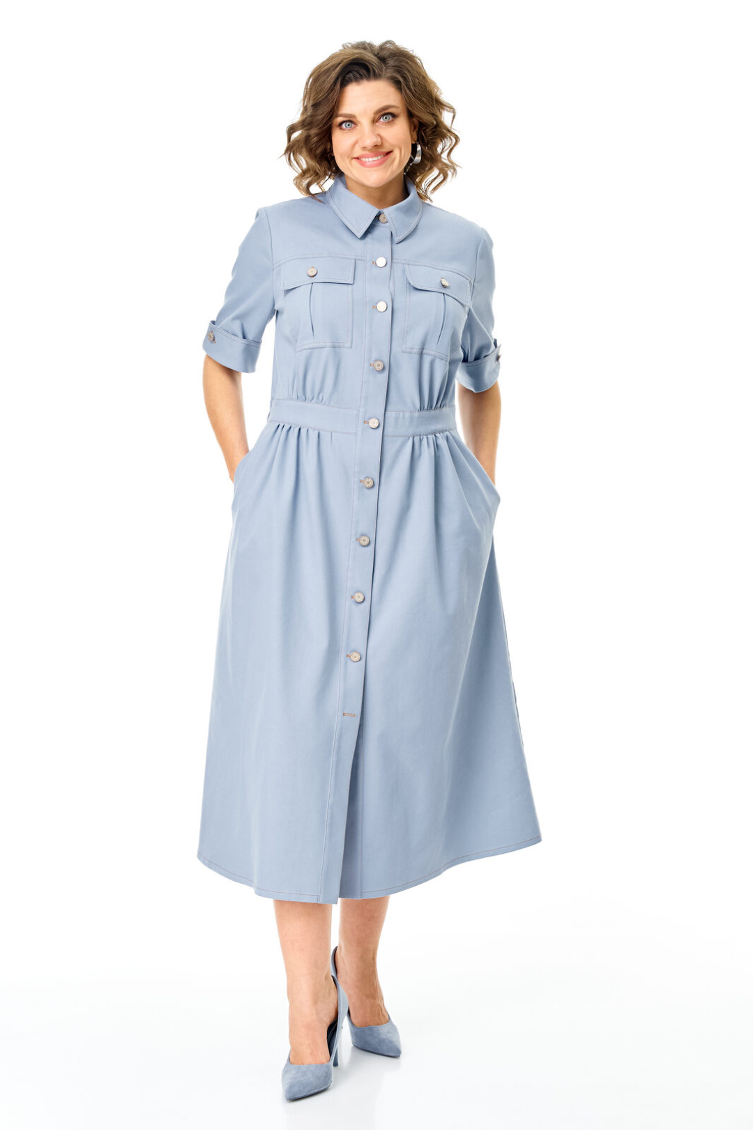 Платье Vi oro 1263 голубой дым - фото 6