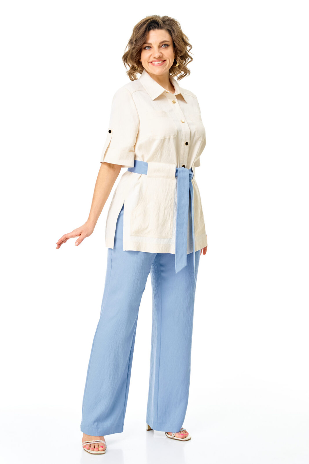 Костюм Vi oro 1265 молоко+голубой