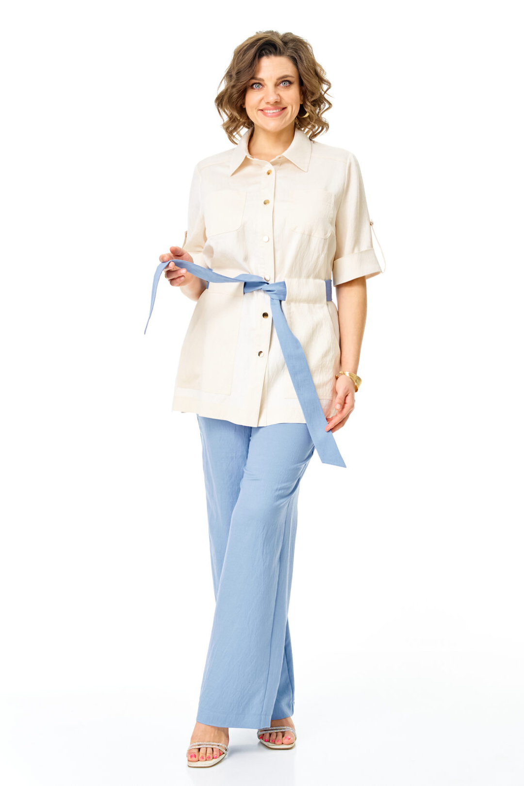 Костюм Vi oro 1265 молоко+голубой