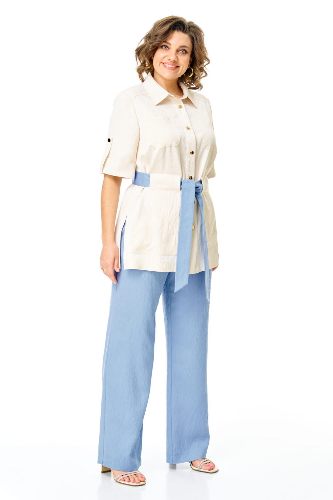 Костюм Vi oro 1265 молоко+голубой