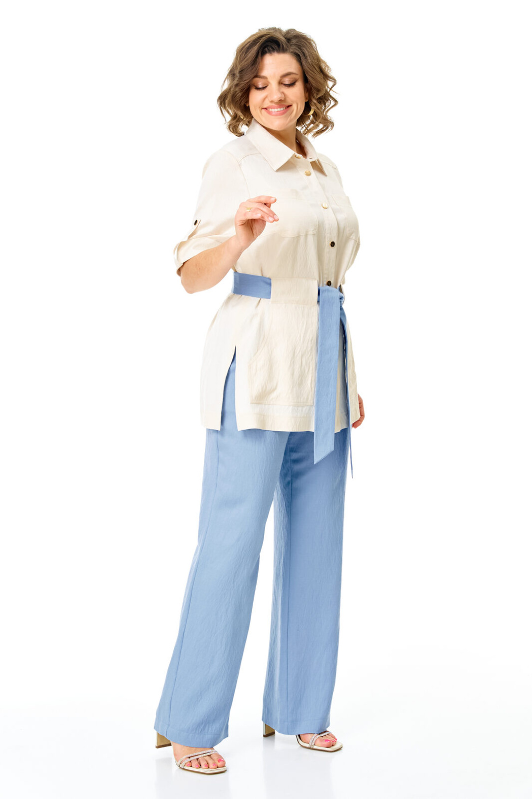 Костюм Vi oro 1265 молоко+голубой