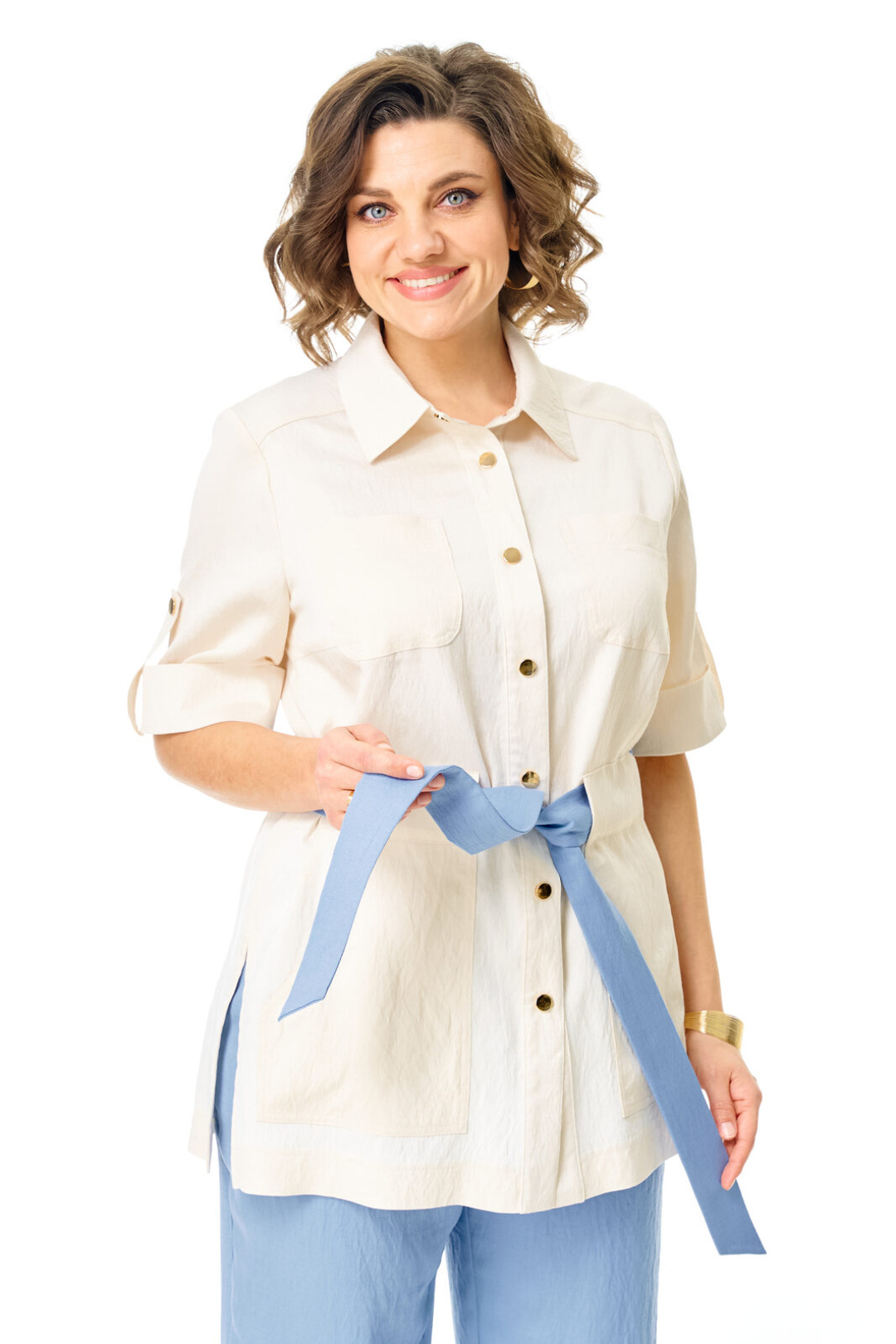 Костюм Vi oro 1265 молоко+голубой