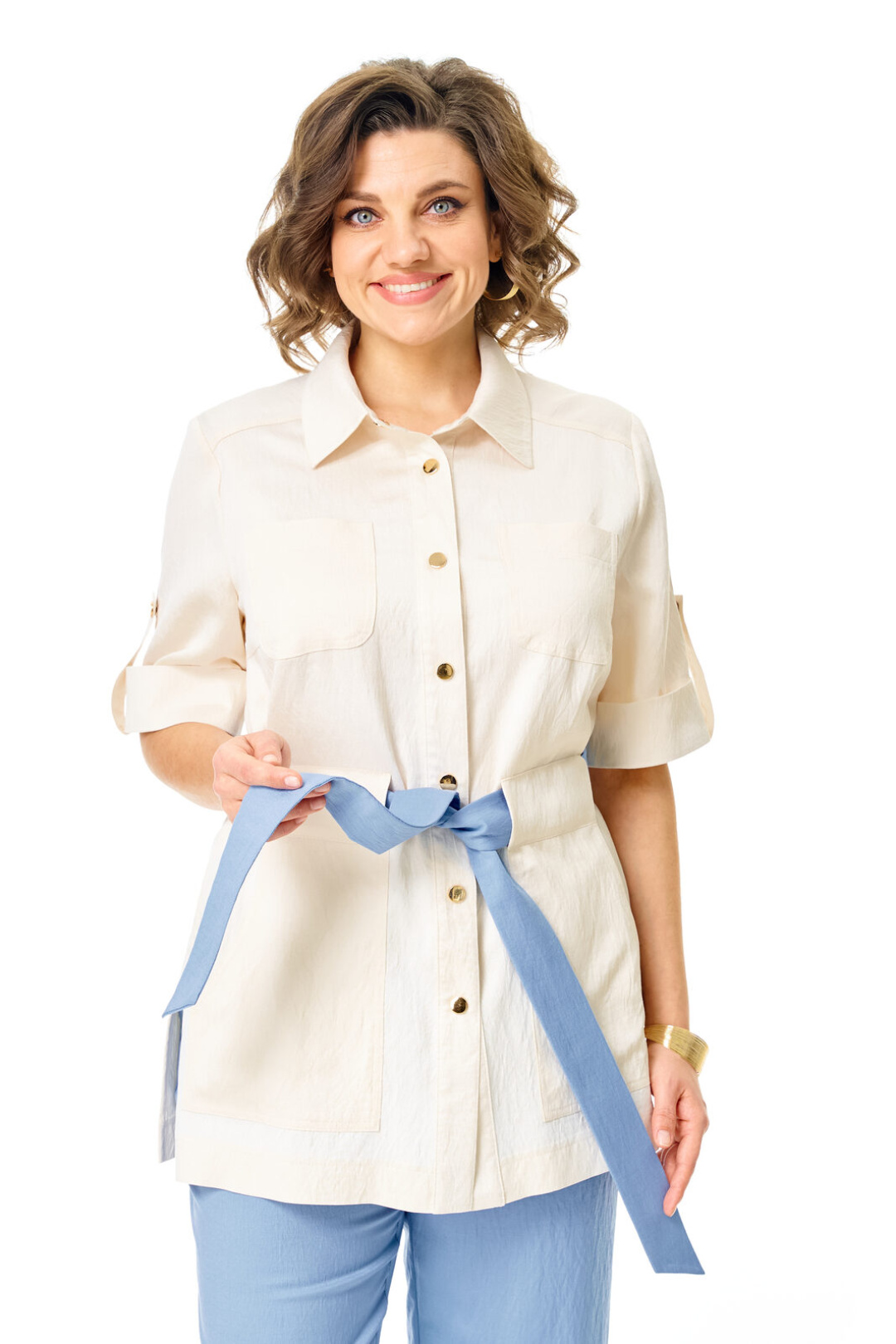 Костюм Vi oro 1265 молоко+голубой