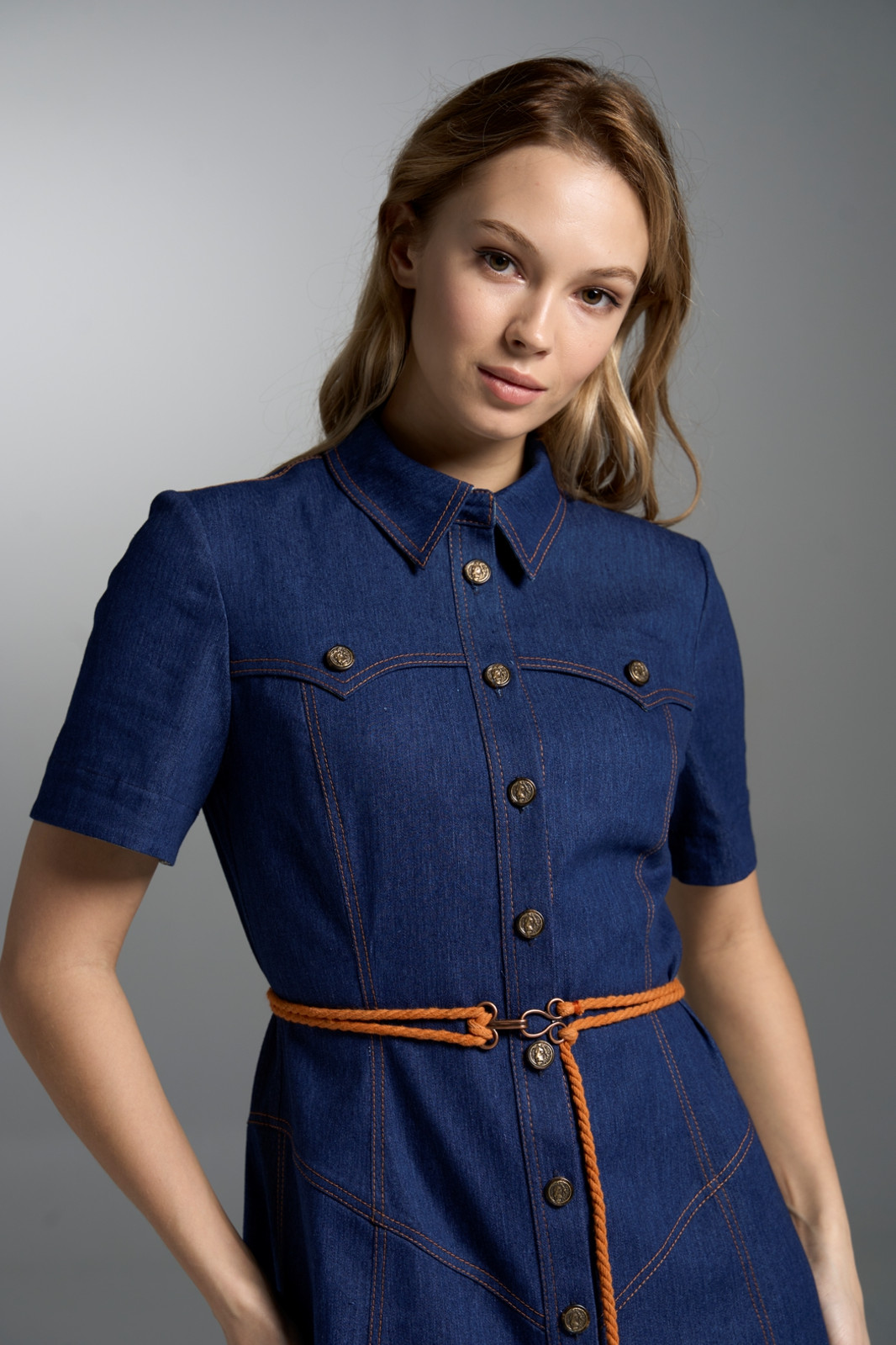 Платье Vi oro VR-1032 синий дэним - фото 4