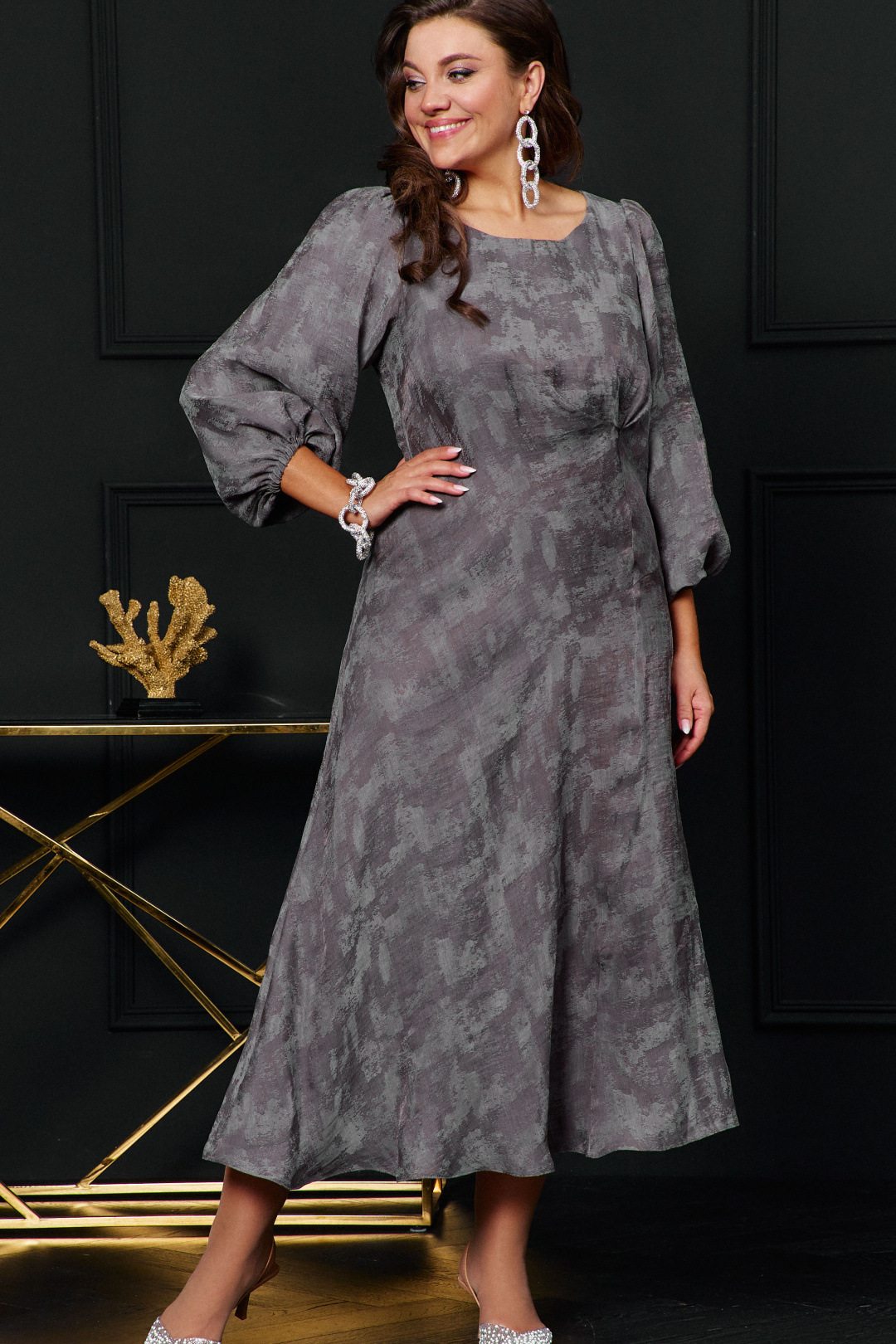 Платье Vittoria Queen 27103 меланж серый - фото 6