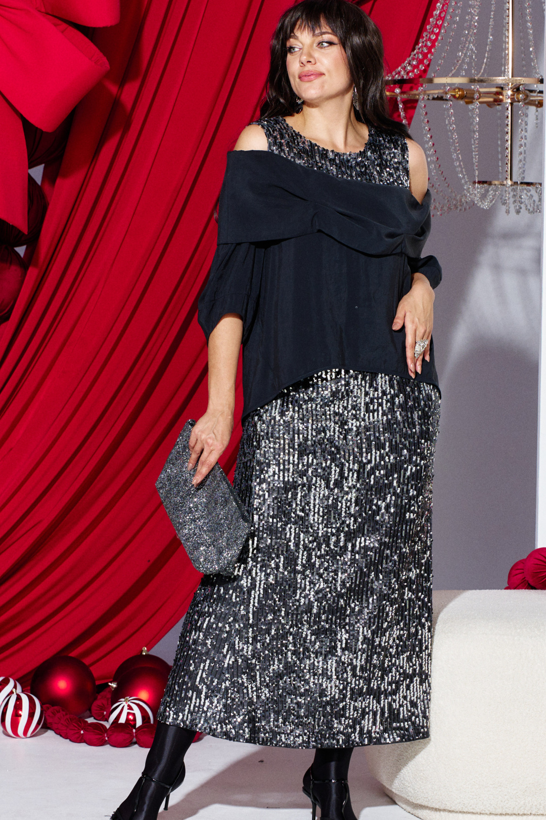 Костюм Vittoria Queen 27283  серебристый+черный - фото 1