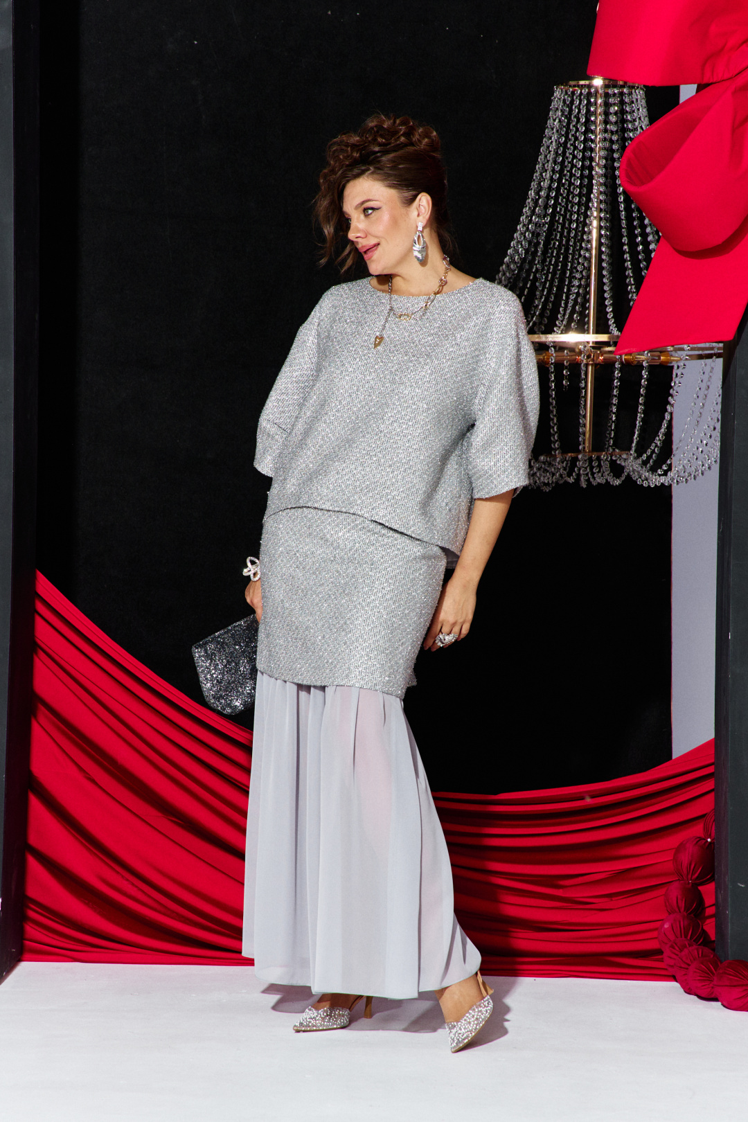 Костюм Vittoria Queen 27573/1 серебристо-серый - фото 2