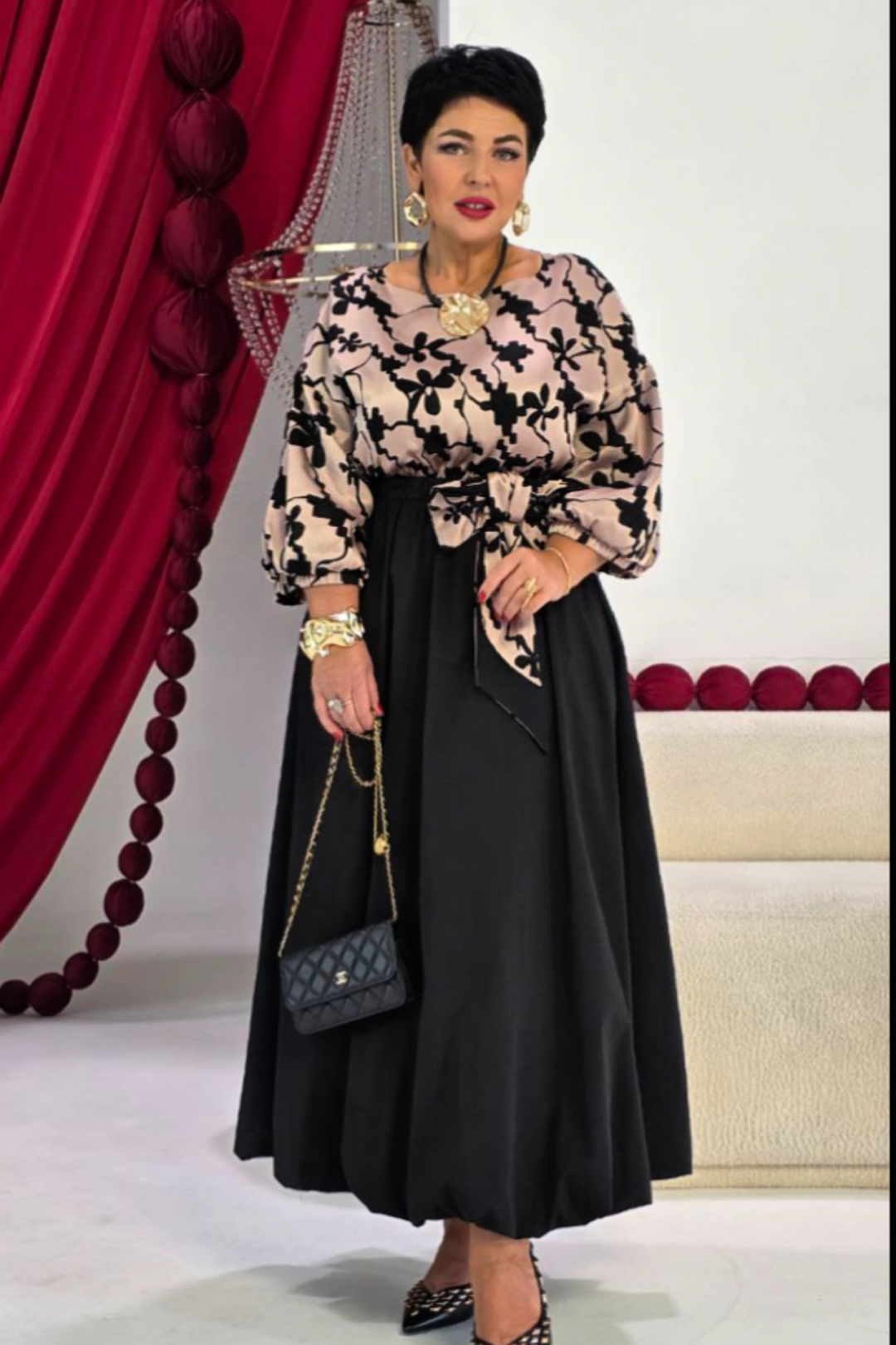 Платье Vittoria Queen 27623 черный+бежевый