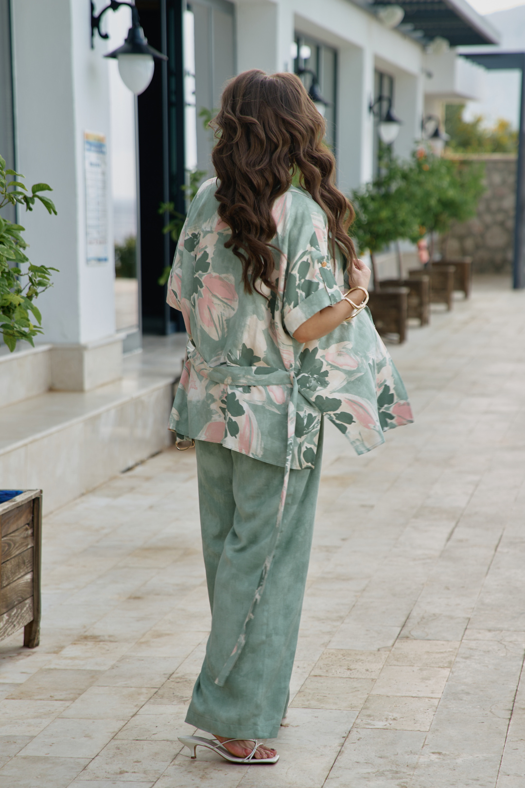 Костюм Vittoria Queen 27913 зеленый меланж+принт - фото 6