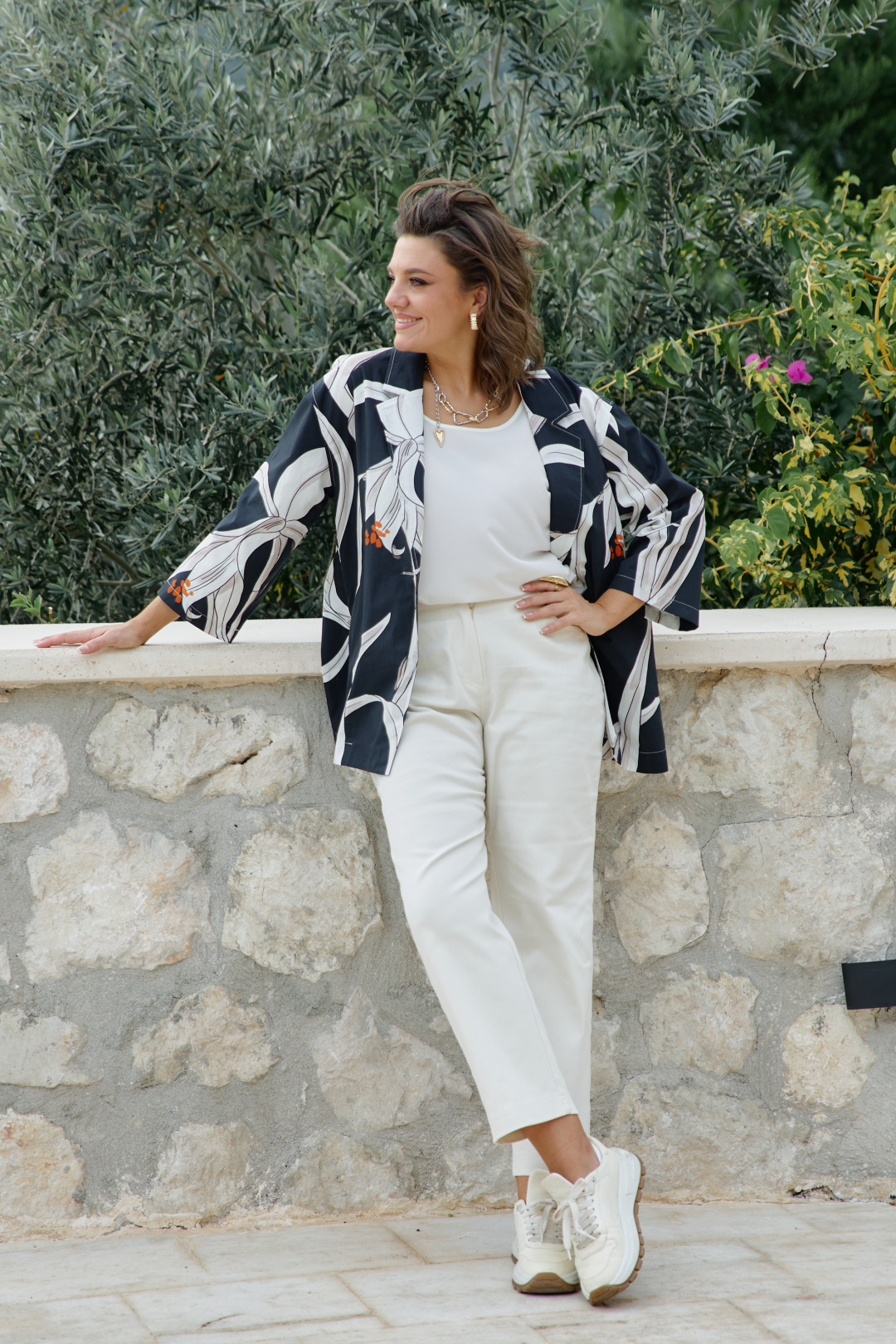 Брюки Vittoria Queen 27943бр сливочный - фото 1