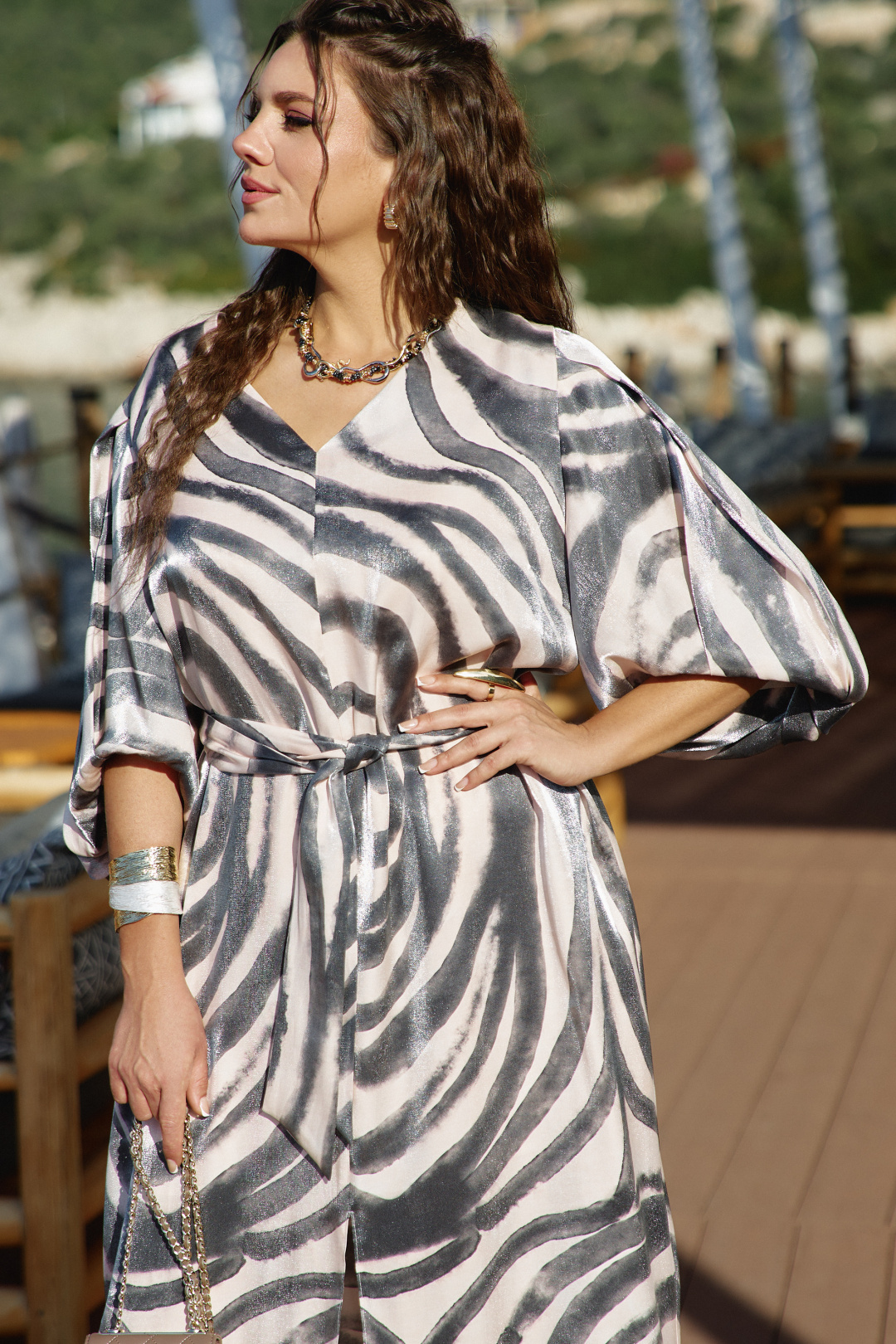 Платье Vittoria Queen 29103 – серо-розовый - фото 1