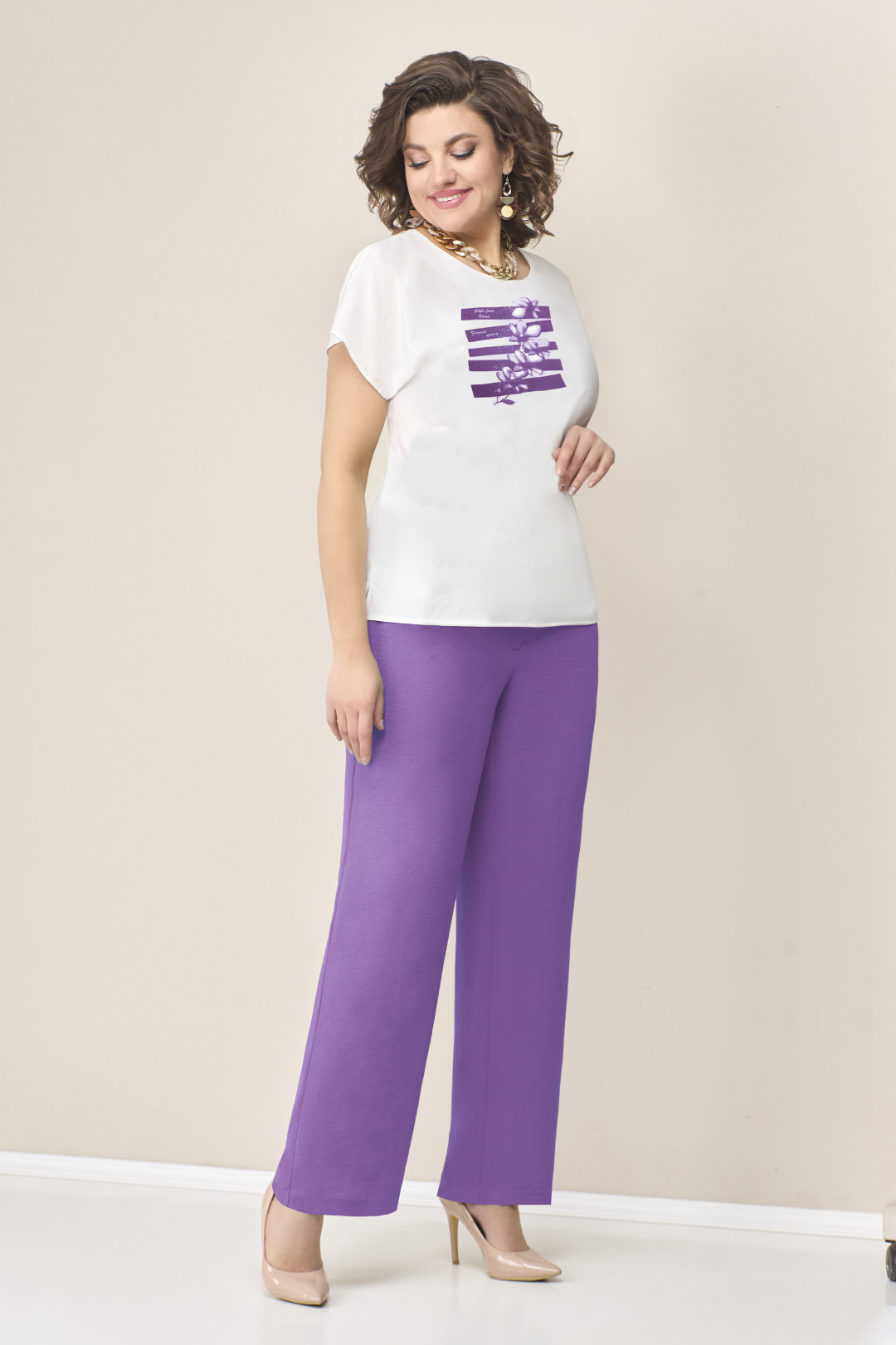 Костюм VOLNA 1292 лавандово- сиреневый - фото 3