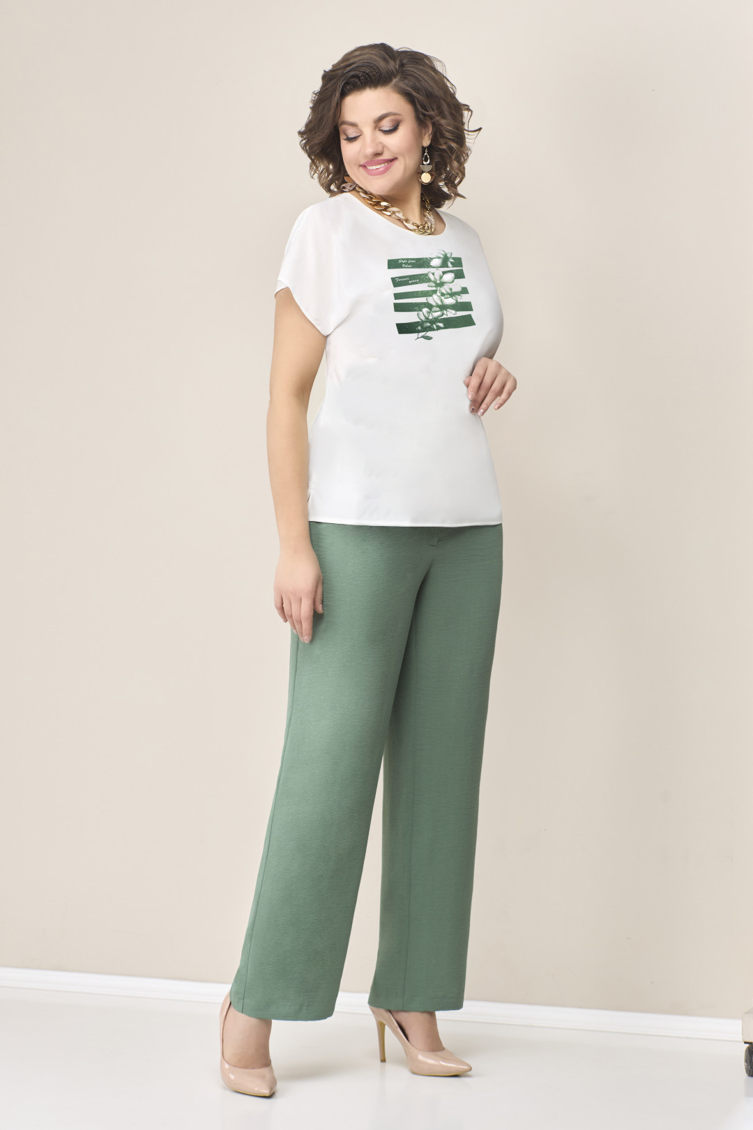 Костюм VOLNA 1292 мятно- зелёный - фото 2