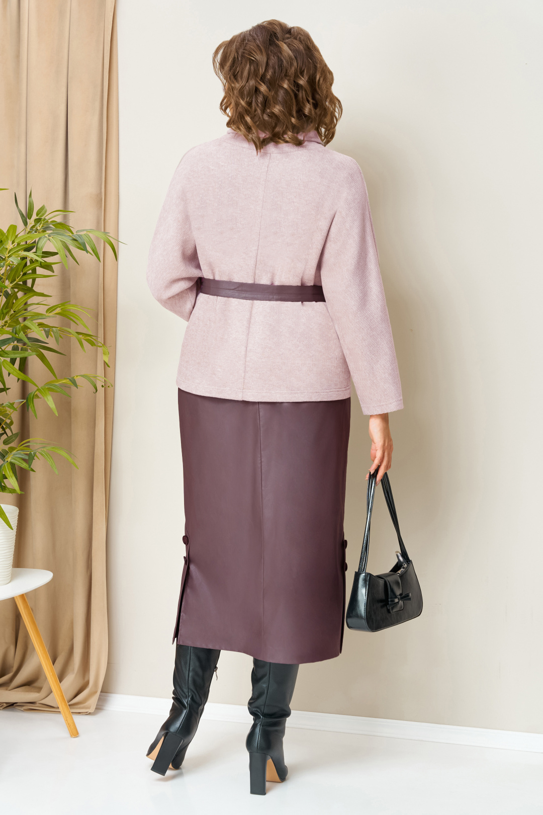 Костюм VOLNA 1447 светло-розовый+ежевика - фото 2