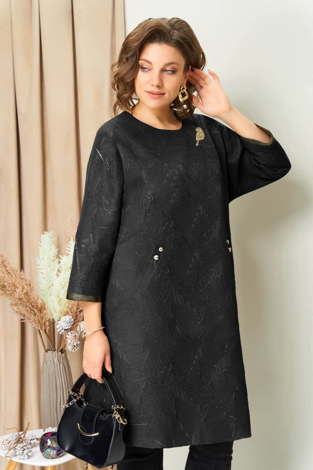 Платье VOLNA 1453 черный - фото 4