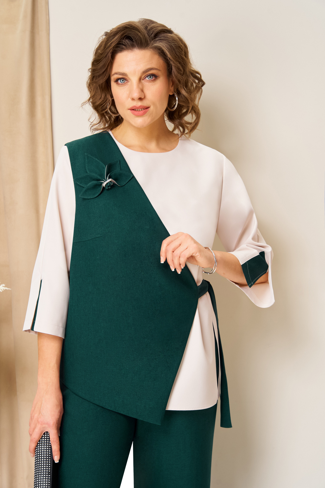 Костюм VOLNA 1455 бутылочно-зеленый - фото 4