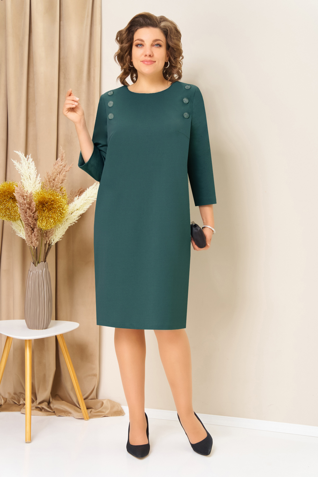 Платье VOLNA 1457 бутылочно-мятный - фото 1