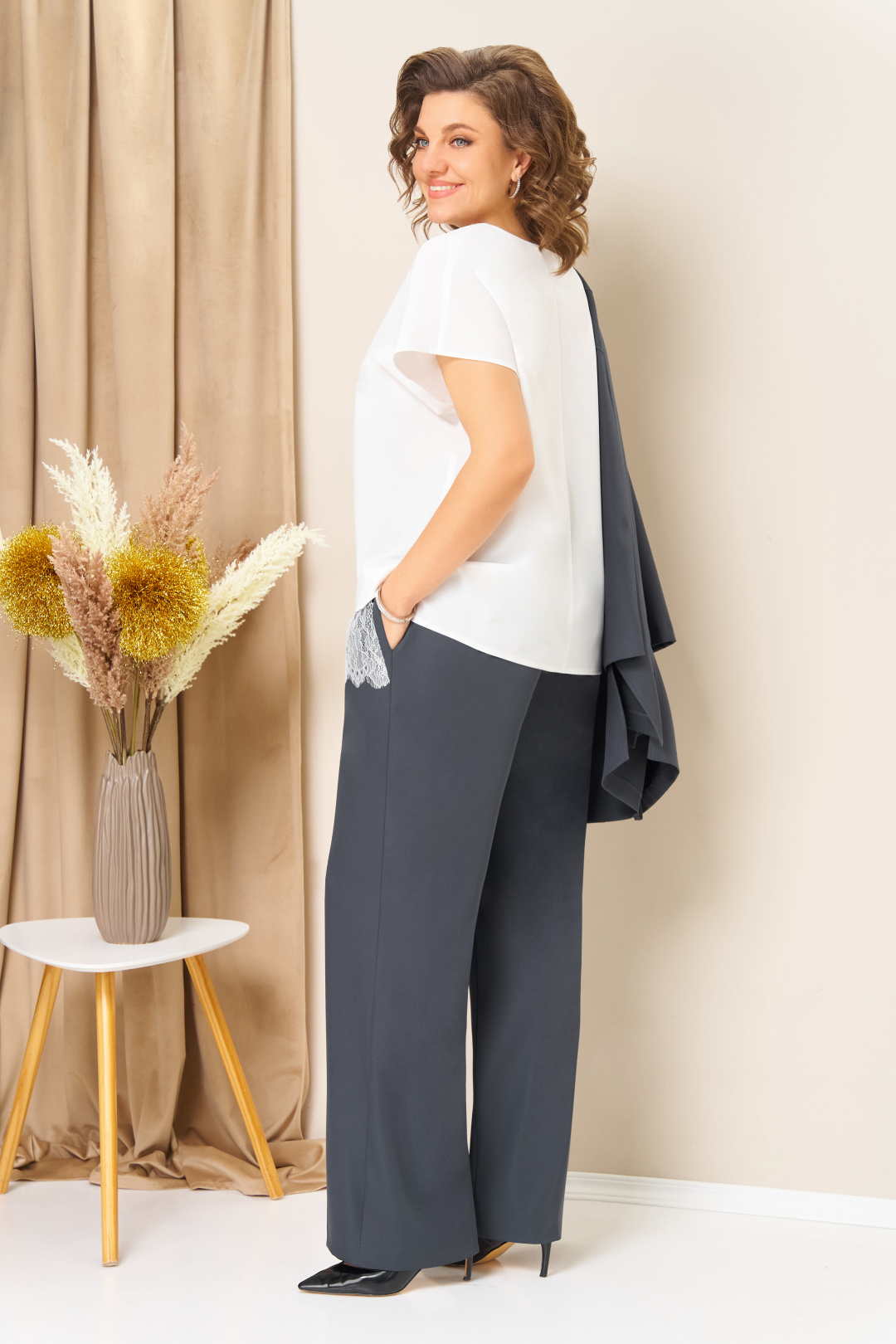 Костюм VOLNA 1458 графитно-голубой - фото 3