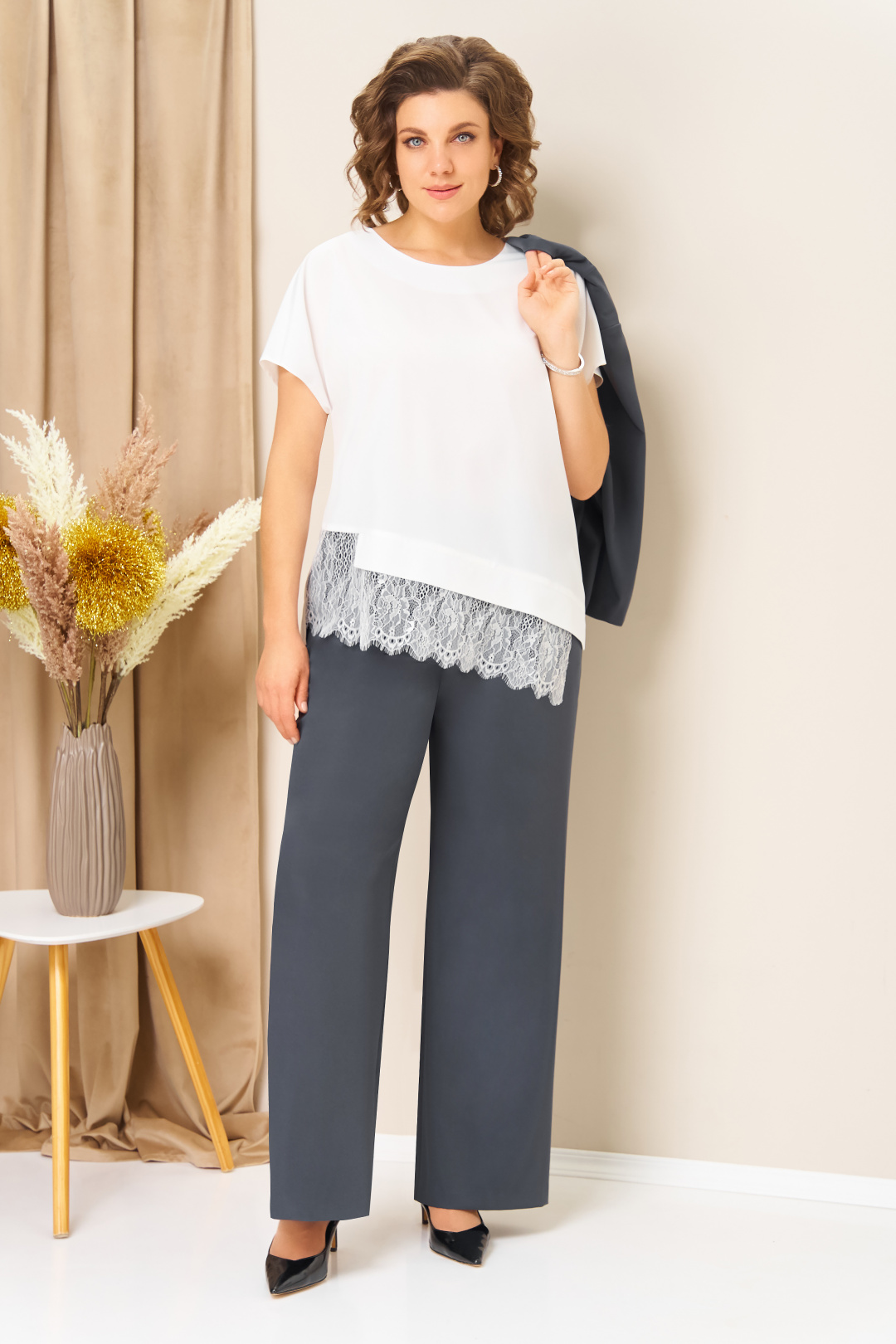 Костюм VOLNA 1458 графитно-голубой - фото 4