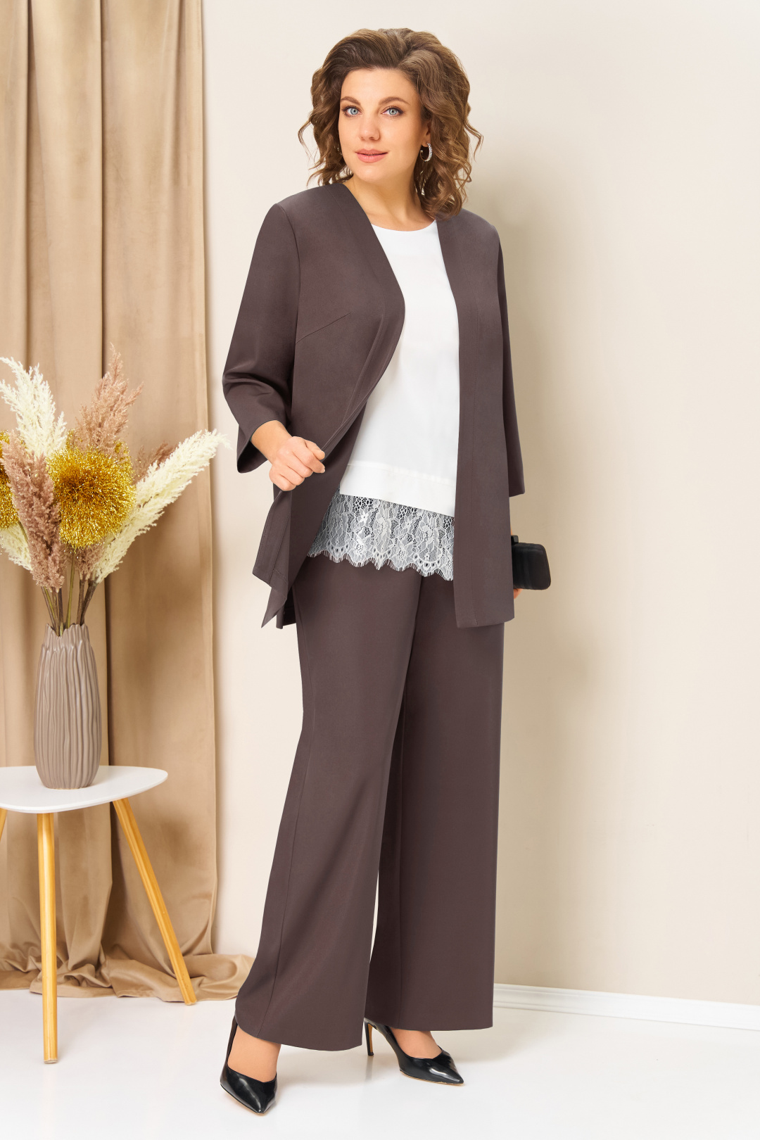 Костюм VOLNA 1458 кофейно-коричневый - фото 3