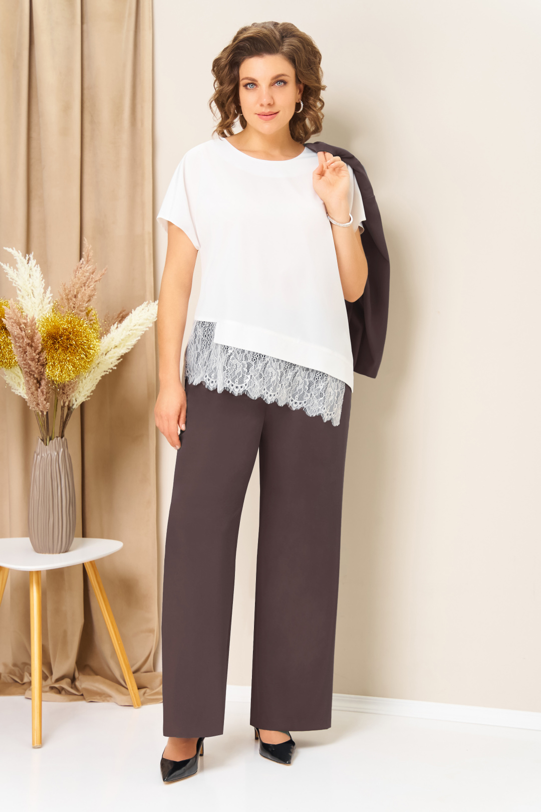 Костюм VOLNA 1458 кофейно-коричневый - фото 4