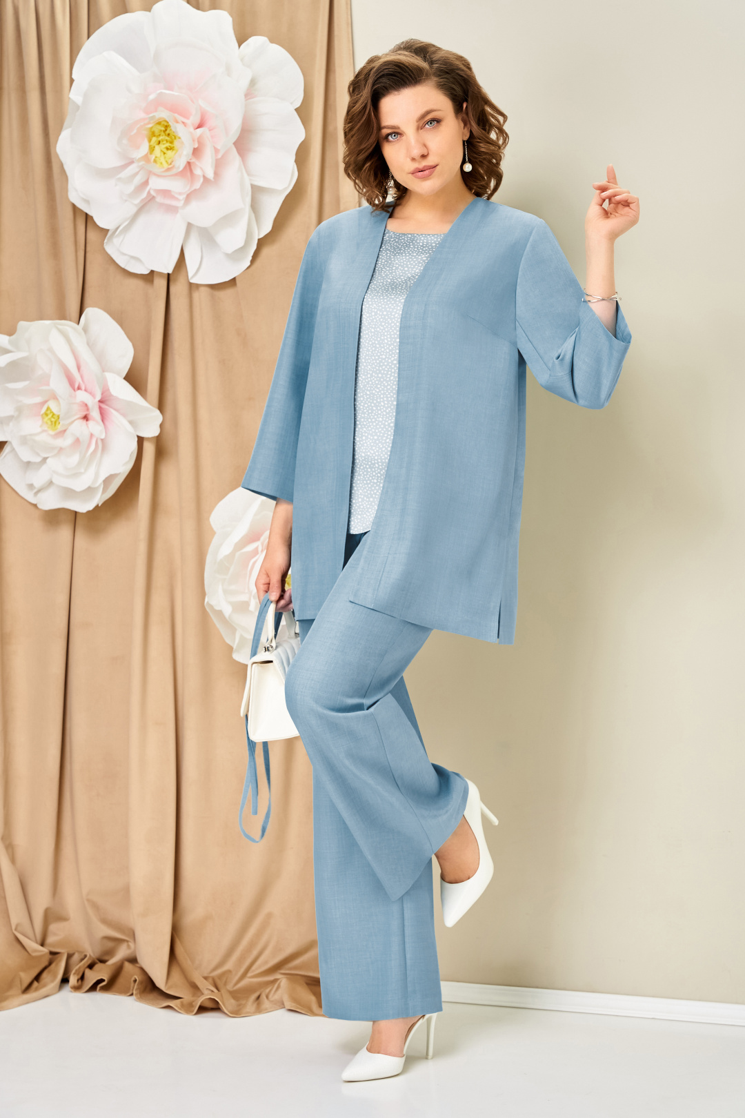 Костюм VOLNA 1458 небесно-голубой - фото 2