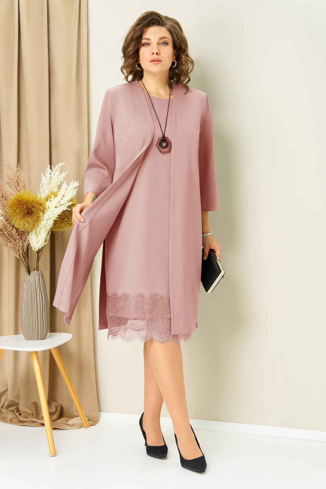 Костюм VOLNA 1459 пудрово-розовый - фото 1