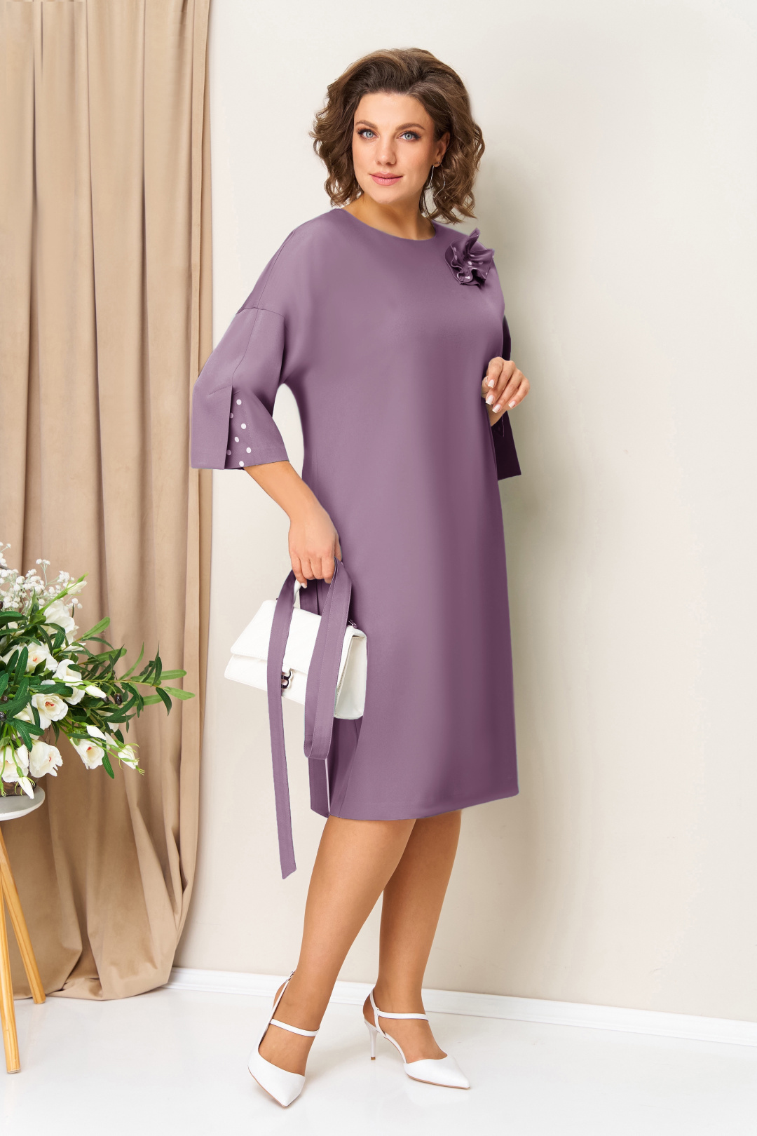 Платье VOLNA 1461 лаванда - фото 4