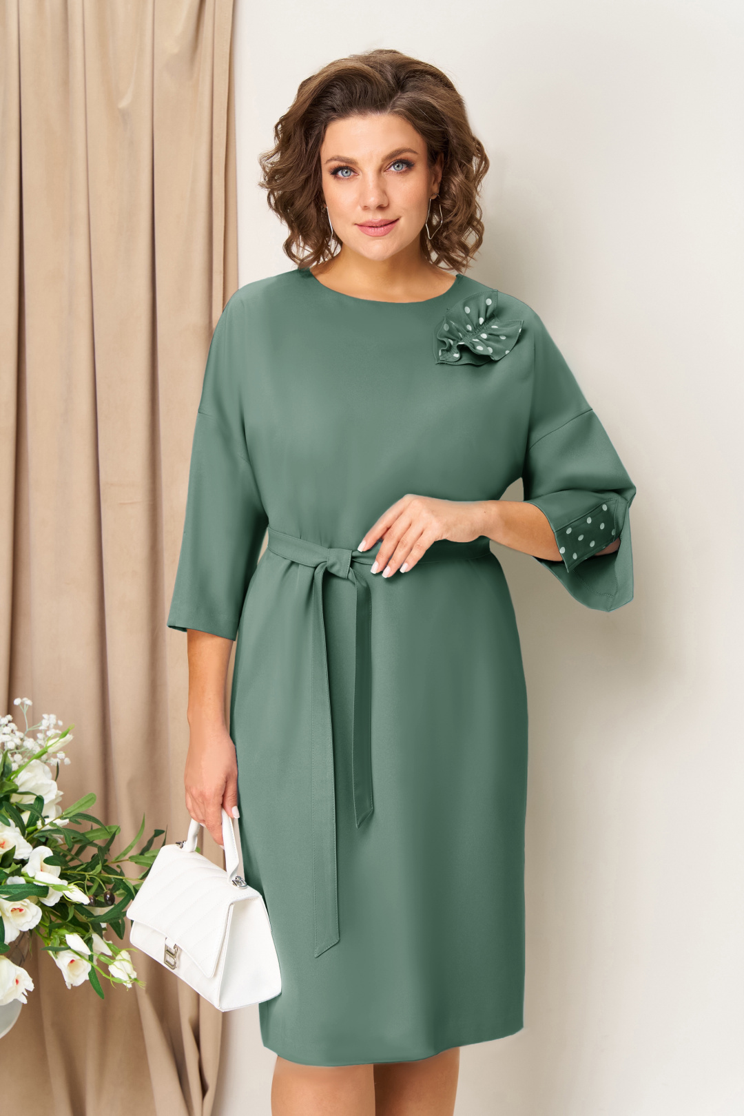 Платье VOLNA 1461 мятно-зеленый - фото 4