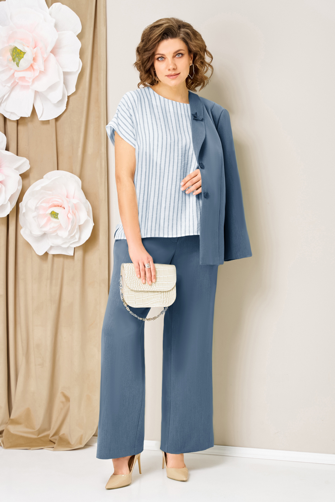 Костюм VOLNA 1462 голубой джинсовый - фото 3