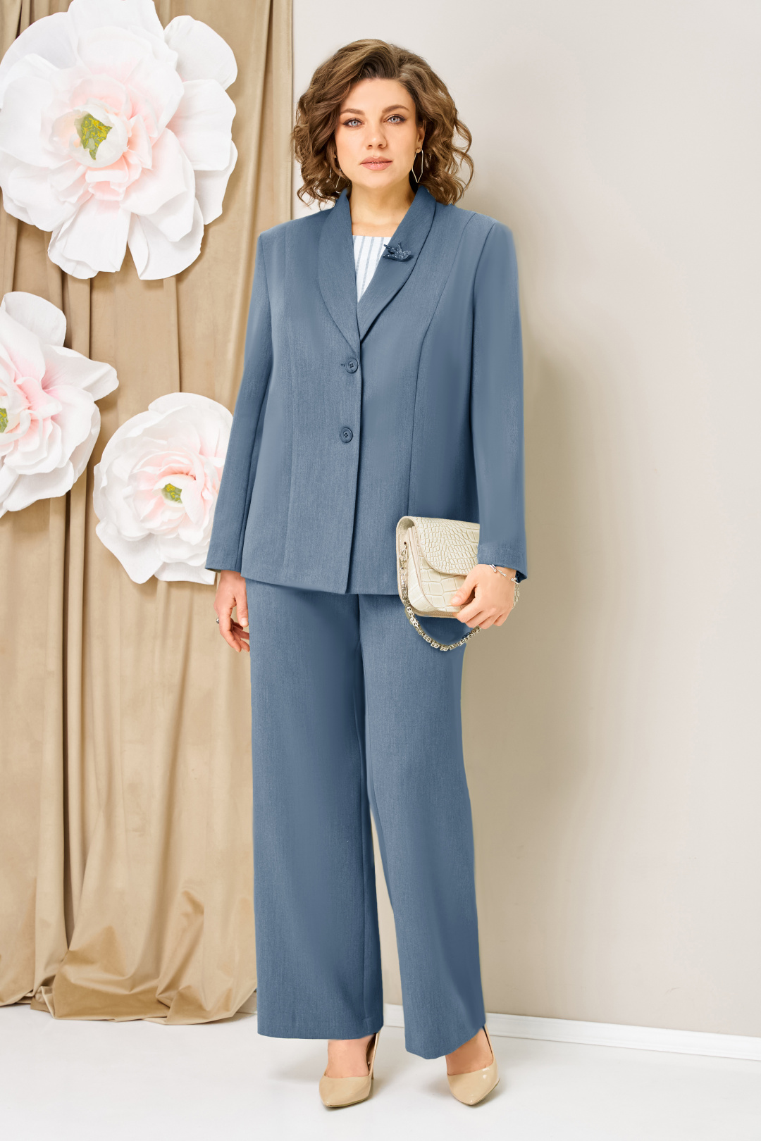 Костюм VOLNA 1462 голубой джинсовый - фото 4