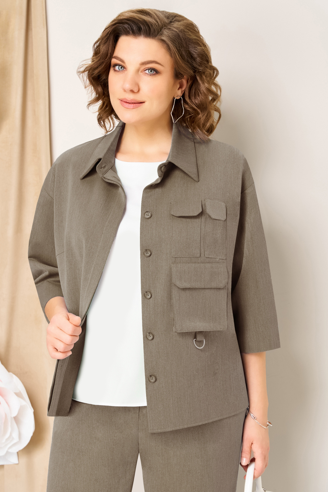 Костюм VOLNA 1463 бежевый - фото 2